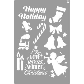 LA PAJARITA Happy Holiday stencil
