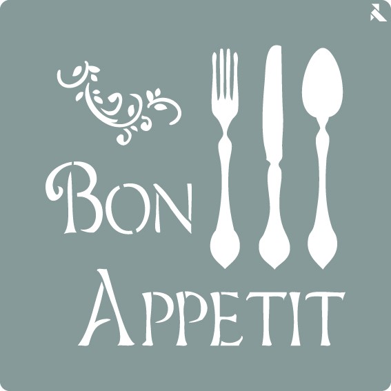 LA PAJARITA Bon Appetit stencil (20x20 cm)